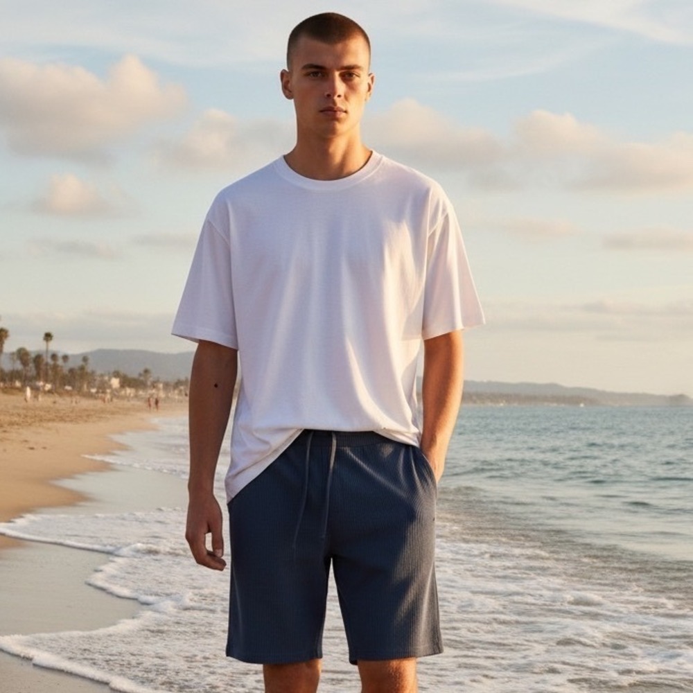 Tommy John Mens Lounge Shorts Navy Blue Ribbed Drawstring Fall 2022 PO63758-WS S